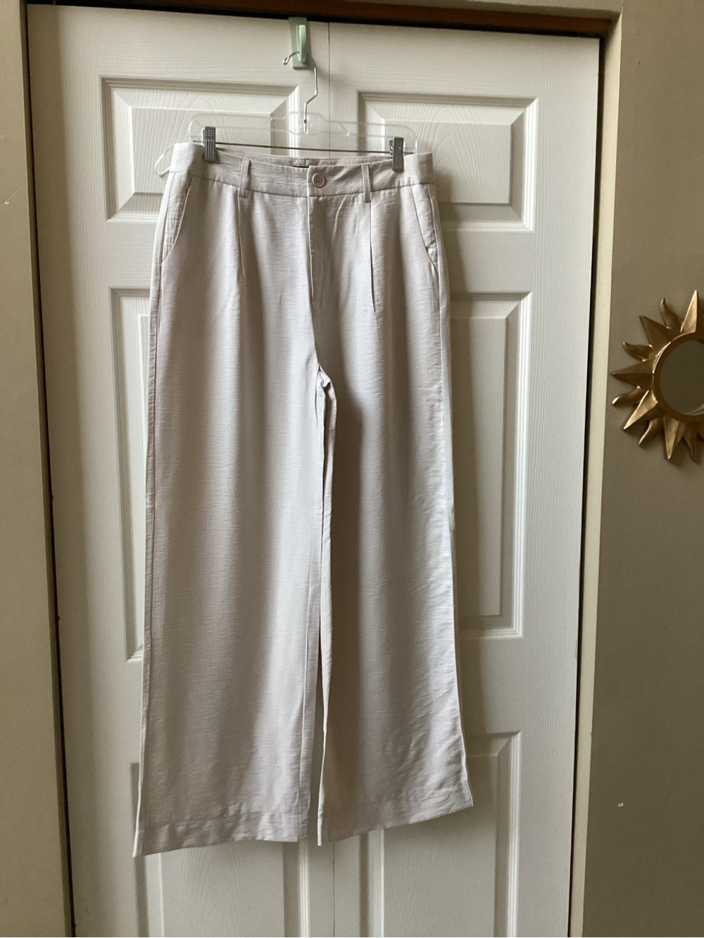 Shinestar Light Gray Wide-Leg Women's Trousers